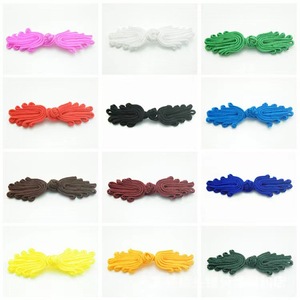 Оптовые тканевые китайские пуговицы-лягушки с узелковым креплением, моющиеся, с дизайном «Пальмовая капуста» для ципао, ханьфу, тан-костюма - Product Image 1