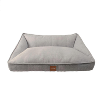 Lit pour chien et chat personnalisé 76x63x29 cm, rembourrage en coton doux et soyeux, bord surélevé en polaire Teddy, housse non amovible, OEM/ODM acceptés