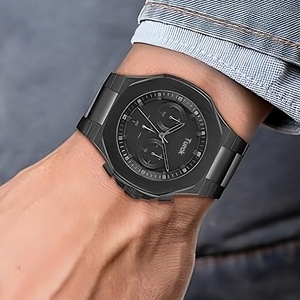 Montre <span class=keywords><strong>Chronographe</strong></span> Sportive de Luxe pour Homme Turck HB1514087, Bracelet en Acier Inoxydable, Quartz, Cristal, Aiguilles, Étanche 50m, Vente en Gros - Product Image 6