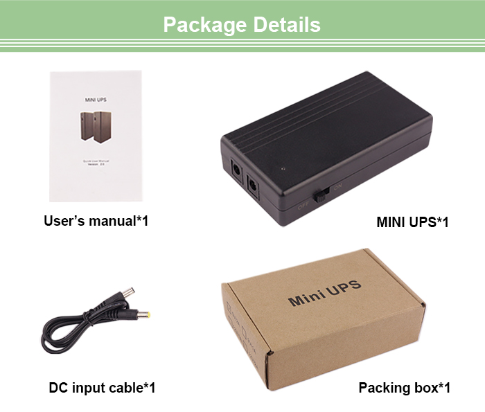 WGP Portable Power Supply 12V 2A Mini UPS with Battery Backup Power Supply for CCTV Camera Modem WiFi Router