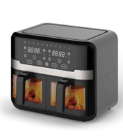 Friteuse à air numérique à double cuve avec grand écran couleur et fenêtre de visualisation, capacités 2.5L, 5.0L, 6.0L, 8L, 9L, 10L, 11L, 12L