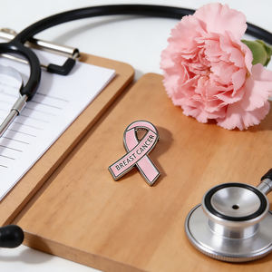 Pin Enamel Berkualitas Tinggi dengan Logo Kustom, Pita Merah Muda, untuk Kesadaran Kanker Payudara, Diabetes, dan Feminisme - Product Image 2