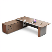 Bureau de travail en bois en forme de L, style moderne et simple, durable, avec armoire de rangement grande capacité et finition anti-rayures