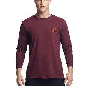 Camiseta de Manga Larga para Hombre, Mezcla de Algodón, Tejido de Punto Jersey, Cuello Redondo, Lisa, con Logotipo Personalizado, Ropa Casual Urbana de Alta Calidad - Product Image 3