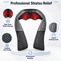 Masseur d'épaule et de cou Medcursor, chaleur électrique, massage Shiatsu, coussin de massage infrarouge, physiothérapie, matériau en cuir, portable, 3D pour le cou