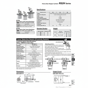 Cilindro de tope de servicio pesado de SMC Pneumatics - Product Image 1