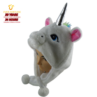 Bonnet personnalisé en fausse fourrure pelucheuse avec oreilles d'unicornes mobiles, chaud pour l'hiver, pour filles, idéal pour les fêtes, le cosplay, cadeau de vacances, vente en gros
