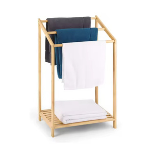 Bamboo Towel Rack 3 Tier <b>Freestanding</b> Storage Shelf With Organizer For Bathroom - Product Image 1