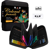 Juego de Lápices de Colores de Núcleo Suave a Base de Aceite, 72/120/180 Piezas, en Bolsa Personalizada para Pintar, H&B Soluble, Gran Venta