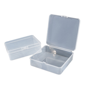 Transparent Square PP <b>Plastic</b> <b>Storage</b> Box 11X11X3Cm With Lid For Jewelry Stationery Small Parts Packaging - Product Image 4