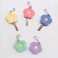 Identificateurs de clé de chaîne en métal en forme de fleur mignonne pour porte-clés de maison plate standard