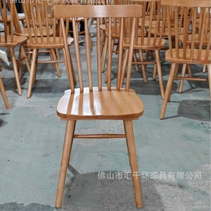 Chaise de restaurant en bois massif Huiqianhuan, dossier en maille, couleur naturelle, durable, pour hôtel, banquet, café occidental - Product Image 3