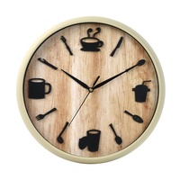 Reloj de Pared Redondo de Plástico de 12 Pulgadas, Estilo Europeo Retro, Decoración para el Hogar, Regalo, Reloj de Cocina 3D, Reloj Saat Más Vendido