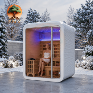 Sauna extérieur pour 2 personnes avec verrière panoramique pour jardin et cour - Product Image 1