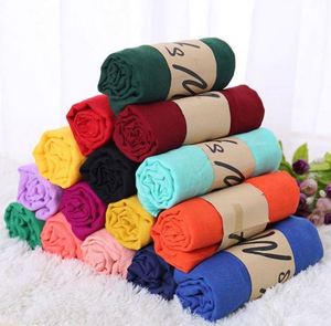 Écharpe en soie monochrome de couleur bonbon, nouvelle écharpe en coton et lin de couleur unie pour femmes, foulard - Product Image 2