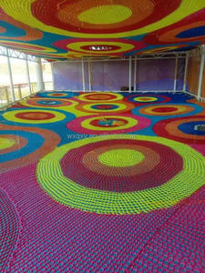 QXY Filet d'<span class=keywords><strong>escalade</strong></span> en acier avec cordes colorées, parcours de cordes intérieur, équipement de terrain de jeu arc-en-ciel pour enfants, capacité maximale 100-500 kg - Product Image 3