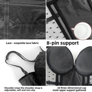 Ensemble de Lingerie Sexy Passion Pure Desire : Nuisette, <span class=keywords><strong>Porte</strong></span>-jarretelles, Corset en Dentelle et Résille Transparente, Soutien-<span class=keywords><strong>gorge</strong></span> Push-Up, Effet Sculptant et Sans Coutures - Product Image 4