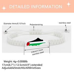 Wholesale New Arrival Handmade Palestine <b>Ribbon</b> Hijab Wristbands Palestine Webbing Braided Arabic Scarf Wristbands Gift - Product Image 6
