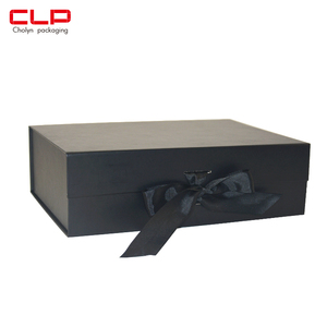 Custom Logo Recycled Cardboard Packaging Black Magnetic closure shirt gift box black folding paper Boxes