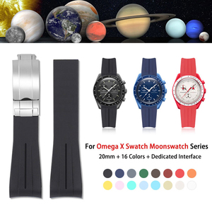 Bracelets de montre incurvés de 20 mm avec logo personnalisé pour Omega X <span class=keywords><strong>Swatch</strong></span> MoonSwatch, bracelet de montre sport en caoutchouc pour homme et <span class=keywords><strong>femme</strong></span> - Product Image 2