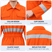 Combinaison de travail haute visibilité OEM 200GSM 100% polyester, réfléchissante, robuste, avec logo personnalisé, unisexe, pour l'entretien industriel, les chantiers navals