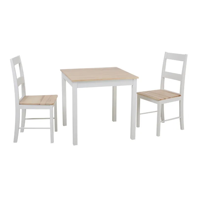 थोक देश शैली खाने की मेज कुर्सी सेट लोकप्रिय लकड़ी और सफेद विषम खाने की मेज और कुर्सियों डाइनिंग सेट
