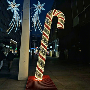 Large Candy Cane Light Sculptures Create <b>Photo</b> Ready Holiday Landmarks for Hotels Malls Parks and Market Events - Product Image 1