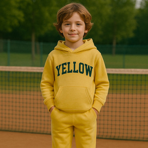 Bộ đồ thể thao trẻ em 2 mảnh, áo hoodie và quần jogger giữ ấm mùa đông, chất liệu cotton, nhận đặt hàng OEM/ODM - Product Image 3