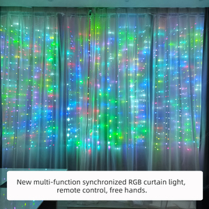<span class=keywords><strong>2025</strong></span> mới ngoài trời RGB rèm cửa sổ cổ tích LED ánh sáng ban đêm Đồng Bộ chuỗi điều khiển từ xa cho ngày giáng sinh cho phòng cây - Product Image 3