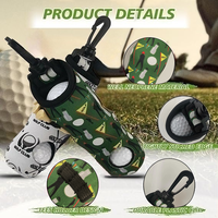 Accessoires de golf en néoprène avec logo personnalisé sac de balle de golf 3 pièces avec support de té pochette de balle de golf durable avec crochet sac de rangement portable