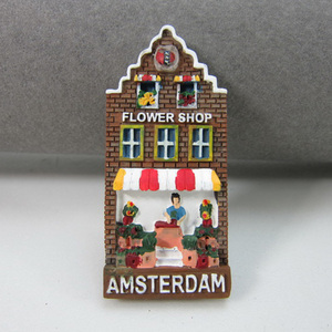 Aimant de réfrigérateur 3D personnalisé en résine UV, impression ou peinture à la main, souvenir néerlandais, maison de tulipe, boutique d'halloween, aimants pays-bas - Product Image 2