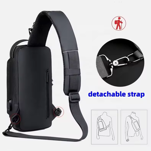 2026 Meistverkaufte Wasserdichte Herren Schulter-Brusttasche für Motorrad und Fahrrad mit Schloss, Individuelles Logo, USB-Anschluss, Diebstahlsichere Umhängetasche - Product Image 3