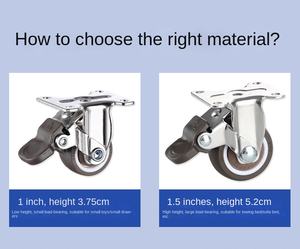 25mm Möbelrollen Schwenkbare TPE-Laufrollen 38mm 50mm 1 1,5 Zoll Verstellbar Modernes Design für Krankenhäuser Hotels - Product Image 3