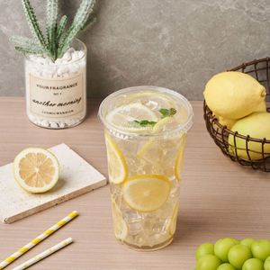 Popular 30Oz 32Oz Disposable Plastic With Lids and Straws 107Mm Diameter Transparent <b>Pet</b> Cups Available - Product Image 4