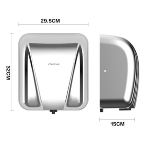 Secador de manos automático de acero inoxidable 304 de alta velocidad, soplador comercial para inodoro, con chorro, OEM, certificado CB, CE, 10 segundos (blanco) - Product Image 2