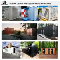 Unité de salle de bain extérieure modulaire portable en acier au design moderne personnalisé, préfabriquée, avec douche et toilettes combinées pour adultes, ventilateur d'évacuation, parcs publics
