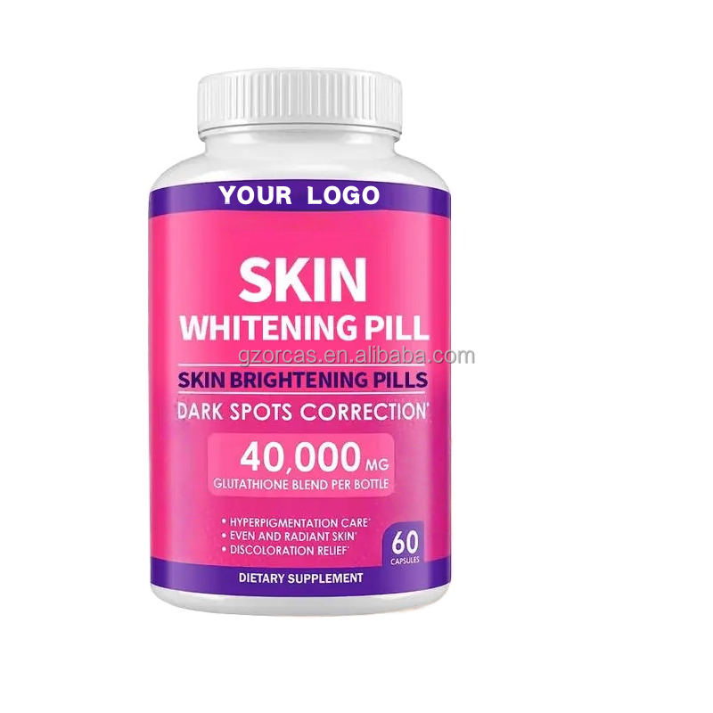 Oem Glutathione Skin Whitening Capsules Hair Growth Benefits 60 Count 2 Tablets Daily Vitamin Beauty For Adult Skin Care For Men