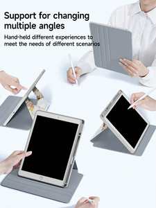 Jemdo Étui pour tablette en PU de 10.5 pouces pour <span class=keywords><strong>Samsung</strong></span> <span class=keywords><strong>Tab</strong></span> A7/<span class=keywords><strong>A8</strong></span> Support rotatif en acrylique avec base en PU Impression Personnalisation Nouvel iPad - Product Image 6