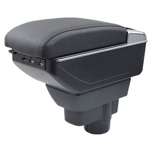 Vtear para Opel <span class=keywords><strong>Corsa</strong></span> reposabrazos interfaz USB caja de almacenamiento hilo rojo coche del cuero de la PU-estilo brazo resto interior accesorios 11-13 - Product Image 1