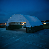 Abri en dôme pour conteneurs, structure en acier industriel avec couverture en PVC imperméable et résistante aux déchirures pour le stockage d'équipements lourds
