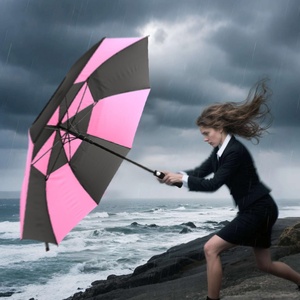 <b>Windproof</b> Straight Golf <b>Umbrella</b> Custom Logo Printed Automatic Opening Double Layer Pongee Oversized Business Stormproof Canopy - Product Image 5