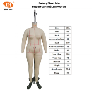 <span class=keywords><strong>Mannequin</strong></span> de luxe JUNMEI pour femme grande taille, buste complet, réglable en hauteur, taille 1XL, en fibre de verre, sans tête, pose debout - Product Image 6