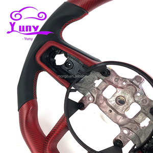 Volante de Fibra de Carbono Roja Real Personalizado para Jeep Wrangler JK JL Gladiator <span class=keywords><strong>Renegade</strong></span>, Diseño de Estilo <span class=keywords><strong>Racing</strong></span> con Parte Superior e Inferior Planas - Product Image 5