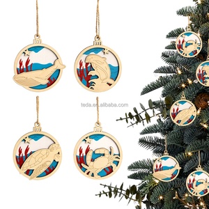 2026 mới cuộc sống biển đồ trang trí Giáng sinh tùy chỉnh laser cắt gỗ Rùa Biển cua wheale dấu hiệu cho xams trang trí cây - Product Image 1