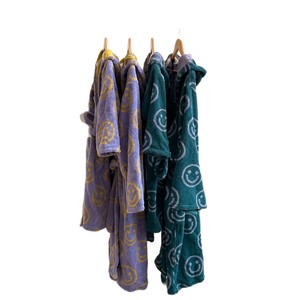 Peignoir rétro SMOOTH <span class=keywords><strong>Smiley</strong></span> parent-enfant, en coton peigné à fibres longues, avec capuche, 100% coton, pour hôtel et maison, vente en gros - Product Image 4