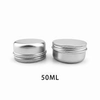 Pot cosmétique rond en aluminium de 50 ml avec couvercle fileté pour pommade, baume, bougie, blush, impression personnalisée, OEM, ODM, approvisionnement en gros