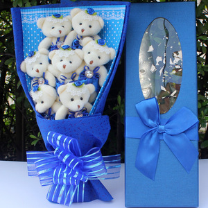 QSLH-Bouquet de jouets ours en peluche V803, fait à la main, mignon, pour cadeau d'anniversaire - Product Image 4