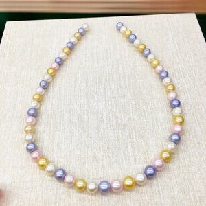 "925 Sterling <b>Silver</b> Gold <b>Pearl</b> Pendant <b>Necklace</b> 11-12mm Round Natural Strong Light Versatile Micro Flaws" - Product Image 1