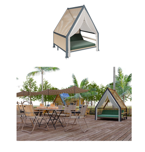 Structure de pergola, gazebo, pavillon et lit de repos en aluminium sur mesure, directement de l'usine, pour projets de villas, hôtels et cottages - Product Image 5