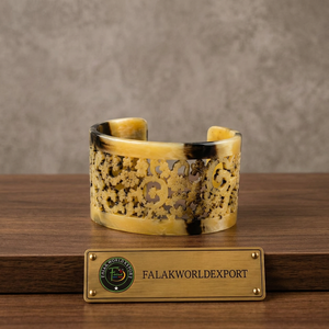 Bracelet en corne véritable de buffle, style animalier indien, étanche, unisexe, qualité supérieure, poli, cadeau de mariage - Product Image 1